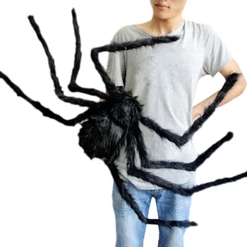 Super-mare de pluș păianjen din sârmă și de pluș negru și stil multicolor pentru petreceri sau decoratiuni de halloween 1buc 30cm,50cm,75cm