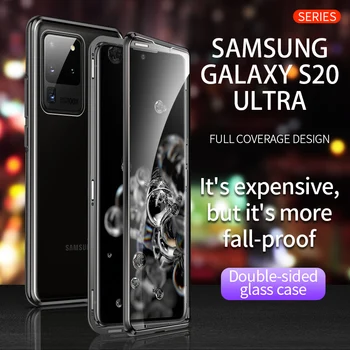 Magnetic Dublă față-Verso de Sticla Caz Pentru Samsung Galaxy A51 A71 S20FE S20 S10 S9 S8 Plus M21 M31 M51 A70 A50 A30S A81 A91 A21S A10