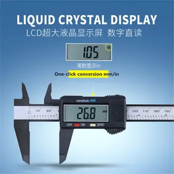 Instrument de măsurare 0-150mm 6 inch LCD de Plastic Electronice Digitale Fibra de Carbon Șubler cu Vernier Regula Gauge Micrometru