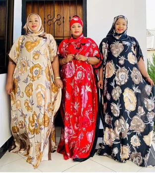 Nou Stil African Rochii Largi Femei Dashiki Nigeria Moda MATASE Material Cu Eșarfă print Rochie Lunga Gratuit Dimensiune
