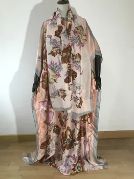Nou Stil African Rochii Largi Femei Dashiki Nigeria Moda MATASE Material Cu Eșarfă print Rochie Lunga Gratuit Dimensiune