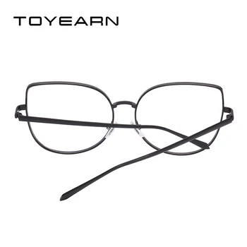 TOYEARN Moda Ochi de Pisică ochelari de Soare pentru Femei Ochelari Cadru Feminin Moda Vintage Negru Cadru Metalic Doamnelor Optice, Ochelari de vedere