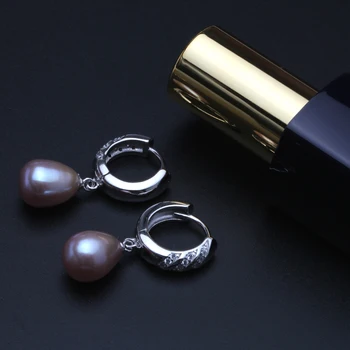 Alb Negru 925 Sterling Silver Naturale De Apă Dulce Picătură Cercei Cu Perle Bijuterii Femei Aniversare De Nunta, Cel Mai Frumos Cadou