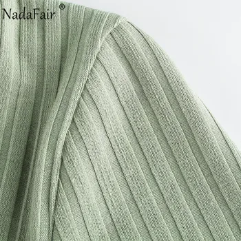 Nadafair Tricou Maneca Scurta Pentru Femei V-Gât Lace Sexy Crop Top Tricou Butoane Cu Nervuri Bodycon Casual De Vara Tricou Topuri Femeie 2020