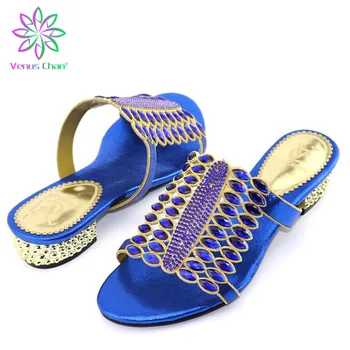 Culoare albastru pantofi italieni din Africa de pantofi fără sac set de Design de Moda Ciudat Pompe de 3cm Confortabile pentru Femei Pantofi Pentru Petreceri