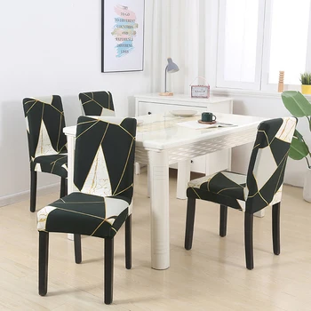 întinde acoperă scaun birou scaun pentru sala de mese nunta acoperă scaun huse scaun banchet elastic frunze imprimate