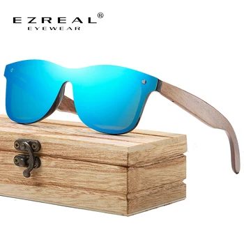 EZREAL Nuc din Lemn Bărbați ochelari de Soare pentru Femei Brand Designer de Lemn Retro ochelari de Soare Pentru Barbati Oglindă Nuante de Moda Oculos Gafas De Sol