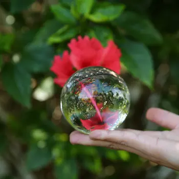Fotografie Glob De Cristal Ornament FengShui Glob Divinație Cuarț Magie Minge De Sticlă Decor Acasă Sfera