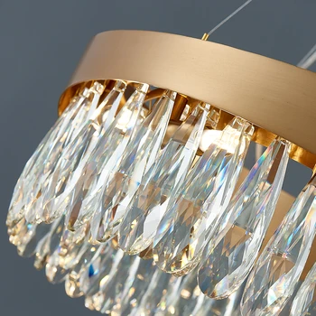 Design modern candelabru de cristal pentru living aur lustruit cristal lampă nouă creație agățat lumina decor acasă de iluminat interior