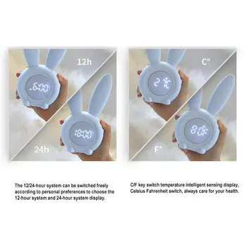 Iepurasul Ureche LED-uri Digitale Ceas Deșteptător Iepure Ceas cu Alarmă Cu Led-uri de Sunet Lumina de Noapte Funcția de Masă Ceasuri de Perete Pentru Decor Acasă