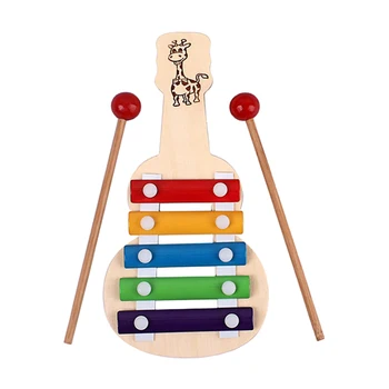 Copii 5 Tuned Xilofon, Instrument Muzical de Jucarie pentru Copii mici cu 2 Joc Ciocanele Copilul de Vacanță/de Ziua de Învățământ Cadou