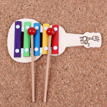 Copii 5 Tuned Xilofon, Instrument Muzical de Jucarie pentru Copii mici cu 2 Joc Ciocanele Copilul de Vacanță/de Ziua de Învățământ Cadou
