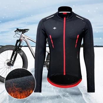 Santic de Iarnă Bărbați Ciclism Jacheta Thermal Fleece Biciclete MTB Jachete de Vânt Ține de Cald Respirabil Reflectorizante Dimensiunea Asia K9M5112R