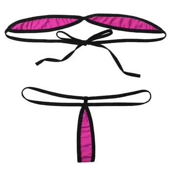 Femei Set de Lenjerie Erotica fara Bretele, Cravata-pe Mini Acoperi Micro Bikini Sutien Top cu Curea G-Siruri de caractere Sexy Fierbinte de sex Feminin Lenjerie de Înot