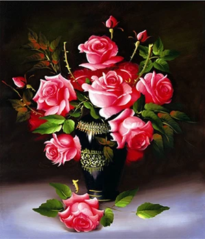 Rose Vaza de Flori Numărat cruciulițe 11CT Tipărite DMC cruciulițe Set DIY Numărat Eco-cusatura Kituri de Broderie cu Acul