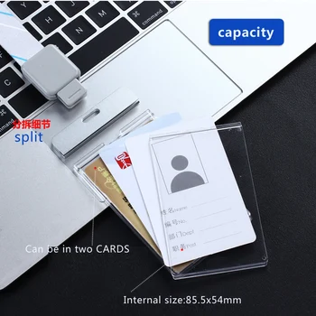 Acrilic Clar Card de Acces ID Card IC Insigna Titularul Carte de Muncă cu Poliester Curea,Pret de Fabrica, LOGO-ul Personalizat Șnur
