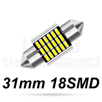 10x Mașină de Lumina LED-uri C5W 31mm 36mm 39mm 41mm 18 27 30 33 Led-uri de iluminare Interioară 3014 SMD Festoon Cupola Lampa de Citit