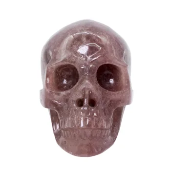D800-1000g de Înaltă Calitate Piatră prețioasă Cranii Sculptate manual Naturale de Capsuni Cuarț Cranii de Cristal halloween Cadouri
