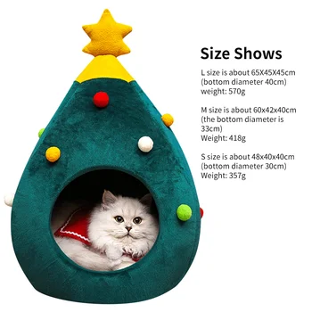 Iarna Cald Moale Animale De Companie Pat Pisica Drăguț De Crăciun Copac În Formă De Câine Cuib Pisoi, Catelus De Casa Pentru Cadouri De Crăciun