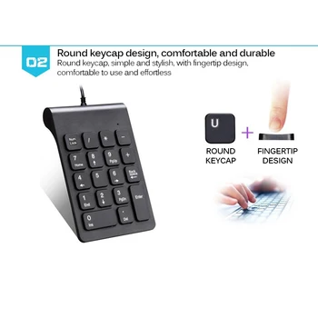 Prin cablu USB Tastatura Numerică Confortabil cu Fir USB PS/2 Universală Ultrathin Tastatura Numerică tastatura Numerică Numărul Tastatura Mini Negru