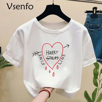 Hip Hop Harry Styles T-shirt Femei Bărbați Linie Fină Iubesc pe Tur Tricou Harajuku Vara Tricou Feminina Grafic T Shirt