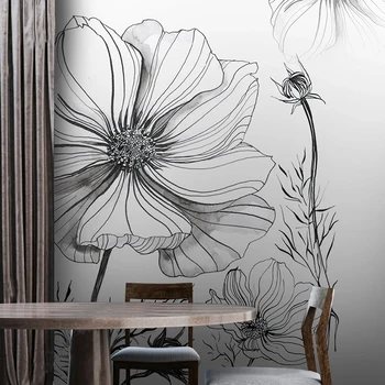 Personalizate 3D picturi Murale Moderne Tapet Pictate manual Simplu de Culoare Floral Murală Creative Canapea Camera de zi Dormitor Decor Pictura