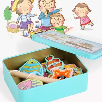 Copil Jucărie De Învățământ Cutie De Fier De Pescuit Din Lemn Set De Joc De Noutate Jucării Cognitive Jucăriile Magnetice Set Copii Pentru Copii Cadouri