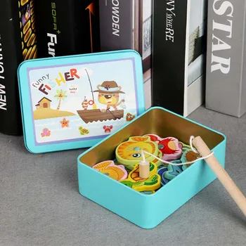 Copil Jucărie De Învățământ Cutie De Fier De Pescuit Din Lemn Set De Joc De Noutate Jucării Cognitive Jucăriile Magnetice Set Copii Pentru Copii Cadouri