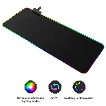RGB Luminos Gaming Mouse Pad Colorate, Supradimensionate Stralucitoare USB LED Extins Tastatură Iluminată PU Non-alunecare Mat Pătură