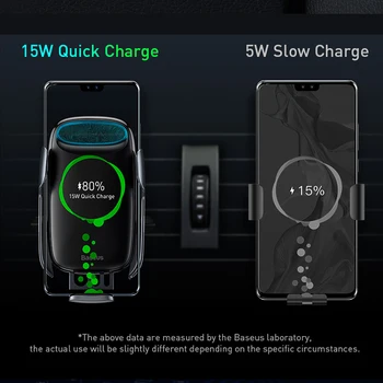 Baseus 15W Masina Rapid Incarcator QI Wireless Charger Pentru iPhone 11 Samsung Android Wirless de Încărcare Auto Suport de Telefon Masina Sta