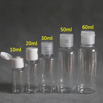 50pcs 5ml - 100ml de Plastic PET Clar Capac Flip-Lotiune de Sticle de Sampon Cosmetice Recipiente pentru mostre de Călătorie Lichid Flacoane de unică folosință