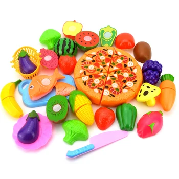 Nouă Copii DIY Pretinde Joc Bucătărie de Jucărie Set de Fructe de Siguranță din Plastic Legume Bucatarie Copii Clasica Copii Educative Jucarii si Cadouri
