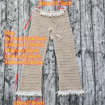 Manual de Croșetat Acoperă-Up Plaja Pantaloni Lungi costum de Baie Shell Dantela Beachwear pantaloni Fierbinte – EMW_Fashions