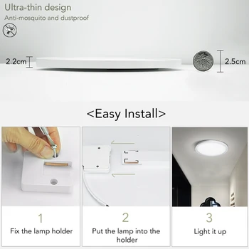 Camera de zi lumini LED Lampă de Plafon Ultra-subțire Alb Rece 9W 13W 18W 24W corp de iluminat Lumini Plafon pentru Dormitor și bucătărie
