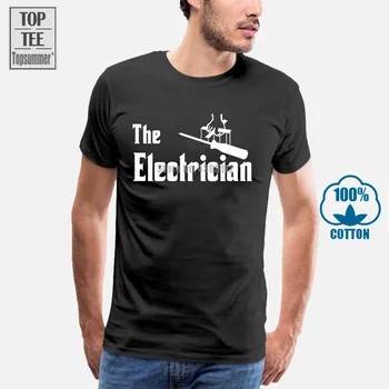 2019 Noua Moda Tricou Electrician Mens T Shirt Dumnezeu Tatăl Stil Sparky Șurubelniță Electrică De Vara T-Shirt