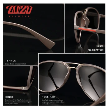 20/20 Design de Brand Pilot Bărbați ochelari de Soare Polarizat ochelari de Soare de Conducere UV400 Unic Cadru Oval Ochelari de Gafas De Sol PL357