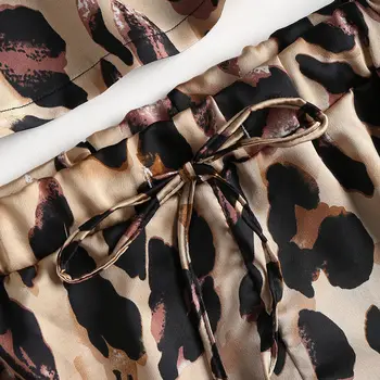 2 buc Femei Sexy Curea Spaghete Rezervor de pantaloni Scurți de Imprimare Leopard Lace Babydoll Sleepwear Pijamale Pijama Set
