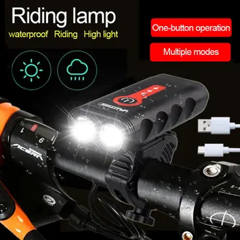 USB Reîncărcabilă Faruri de Bicicletă XM-L2 LED-uri Față Biciclete Lampa de Ciclism MTB Lumina cu Built-in Baterie
