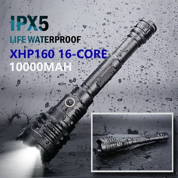 1000000LM Xlamp XHP160 16 Core Puternic Lanterna LED-uri 10000mAH Usb Reîncărcabilă Tactial Lanternă, rezistent la apa IPX5 ca Powerbank