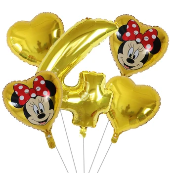 5pcs Mickey Minnie Inima Mouse-ul Balon 30inch Număr de Baloane din Latex Copil de Dus 1 2 3 4 5 6st Petrecere de Ziua de Desene animate Decorare