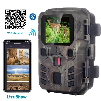 Show Live Wifi Bluetooth Trail APP aparat de Fotografiat de Control Sălbatice de Vânătoare Camere WIFI301 24MP 1296P Viziune de Noapte Sălbatice Foto Capcane Cam