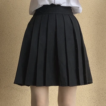 De Vară japoneză JK Uniformă Fusta Fată Tânără Studentă de dimensiuni Mari de culoare Solidă Școală Uniformă Fusta Casual cu talie Inalta Fusta Plisata