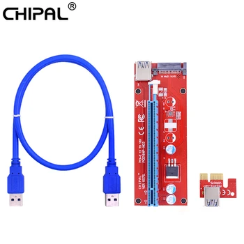 CHIPAL VER007S 0,6 M PCI-E Riser Card 007S PCIE PCI Express 1X la 16X Adaptor USB 3.0 Cablu de Alimentare SATA pentru Minerit Bitcoin Miner