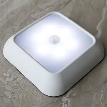 Creative Lumina de Noapte Corpul de Inducție 6 LED-uri Senzor de Mișcare Perete Dulap Lumină fără Fir, Baterii Pentru Cabinet de Casa Lampă de Noapte