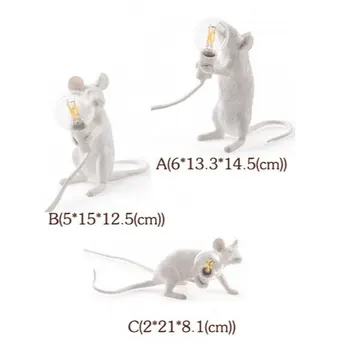 Modern Avea Șobolan Mouse-Ul Lampă De Noptieră Lămpi De Birou Camera De Zi Dormitor Rășină Animal Lumini Tabelul Sta Corpuri De Iluminat Decor Acasă
