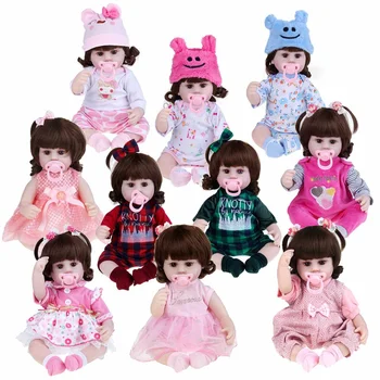 42CM Renăscut Baby Dolls Drăguț Moale lucrate Manual, Realist Nou-născut Silicon Vinil Păpuși pentru Copii Jucării pentru Fete Baieti Copii Cadou de Ziua de nastere