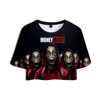 Bani Jaful de La Casa De Papel de Imprimare 3D Sexy Culturilor Topuri Femei din Bumbac tricouri Casa de Hârtie T Shirt pentru Femei Camiseta Feminino
