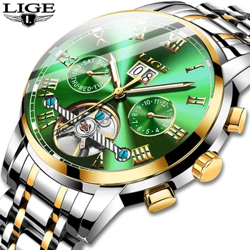 2020 LIGE Automate Mecanice Mens Ceasuri de Top de Brand de ceasuri de Lux Bărbați Tourbillon Toate din Oțel rezistent la apă Ceas Relogio Masculino