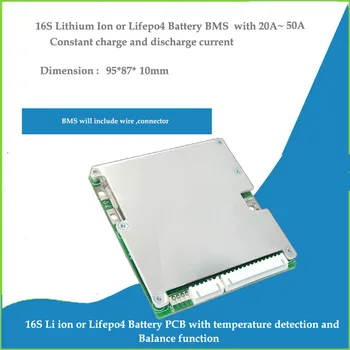 16 LI ion 60V Baterie PCB și 48V Lifepo4 BMS cu 20A să 50A constantă de încărcare și de descărcare de gestiune curent pentru 58.4 V 16 A protectie