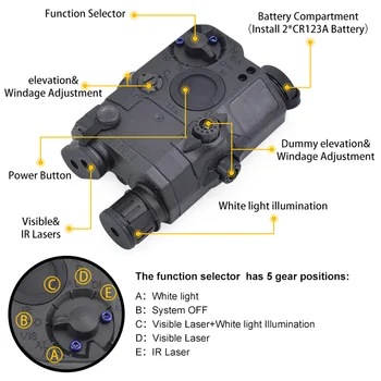 FOST LA-5 PEQ-15 Armă Tactică Lumina Red Dot IR laser Indicator CS Airsoft Scout Lanterna Pentru Vanatoare Accesorii